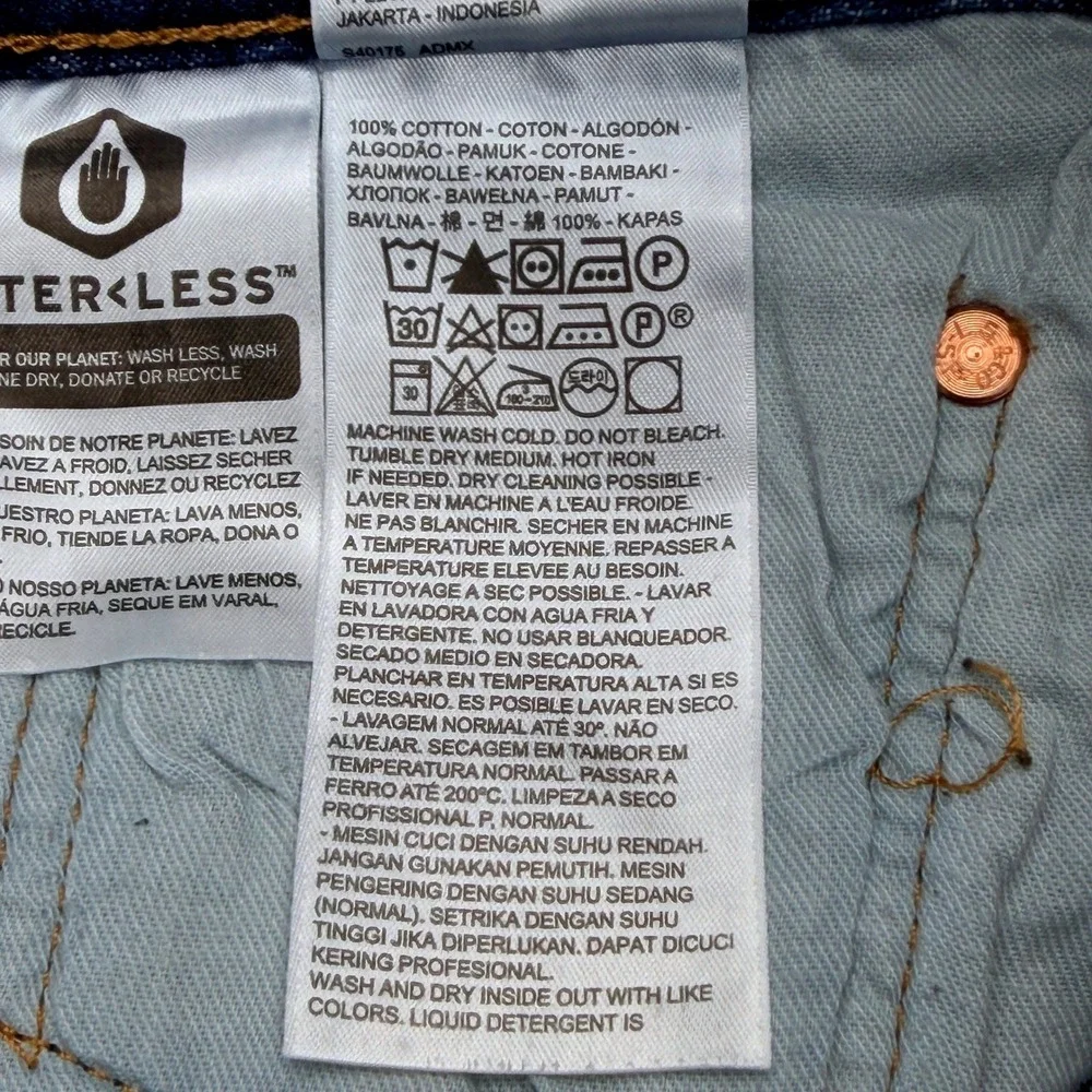 Levis 501 Button Fly Original Fit Mens 34x34 Blue Dark Wash Straight Leg Jeans